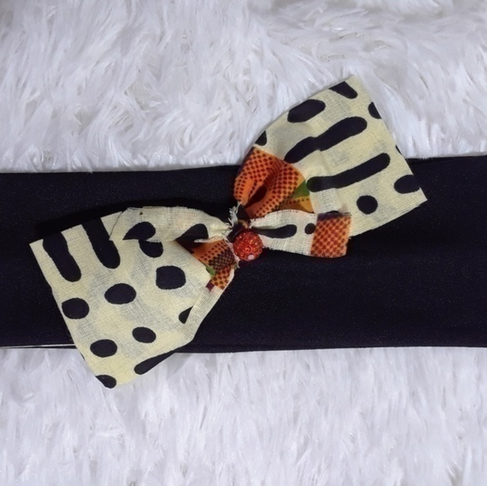 Tasty Raw Edge Kente Cloth Bow Headband
